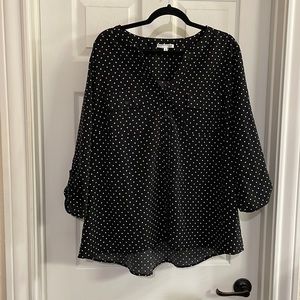 Black and white polka dot blouse